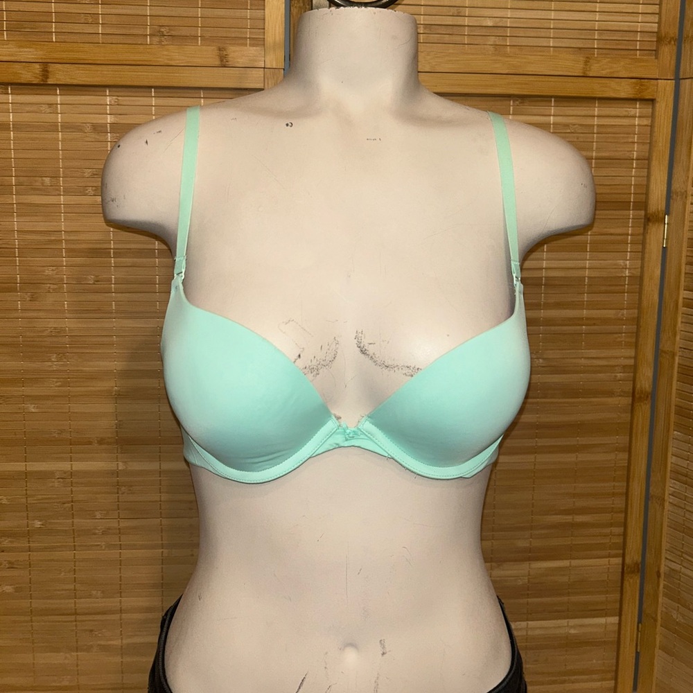 Victoria’s Secret PINK blue lightly lined underwire bra womans 34b